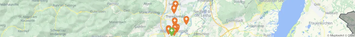 Kartenansicht für Apotheken-Notdienste in der Nähe von Theresienfeld (Wiener Neustadt (Land), Niederösterreich)